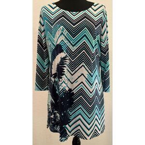 Easywear by Chico’s Multicolored Stretchy Tunic 3/4 Size 1 (M/8)